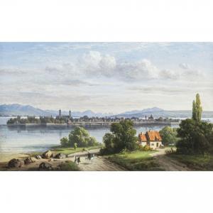WEISS Joseph Andreas 1814-1887,Ansicht der Insel Lindau im Bodensee,1874,Neumeister DE 2023-12-06