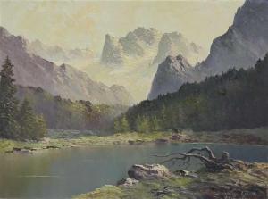 WEISS LORETH JahreGustav 1913,Ansicht des Cosau Soes im Dachsteingebirge,Georg Rehm DE 2019-10-10