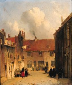 WEISSENBRUCH Jan 1822-1880,Villagers in a sunlit street,Christie's GB 2000-07-04