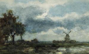 WEISSENBRUCH Johan Hendrik 1824-1903,Landscape with Windmill, possibly N,AAG - Art & Antiques Group 2023-12-11