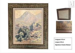 WEISSER Charles Louis Aug 1864-1940,Paysage de montagne, Corse,Millon & Associés FR 2023-01-31