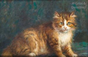 WEISSER Charles Louis Aug 1864-1940,Portrait de chat en pied,1918,Gros-Delettrez FR 2019-12-06