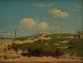 WEISSERBURCH Jan 1822-1880,Vue de plage animée en Zélande,1866,Brussels Art Auction BE 2017-06-13