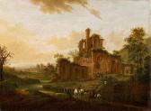 WEITSCH Johann Friedrich 1723-1803,Southern Landscape with Travellers and Ruins,Lempertz 2018-05-16