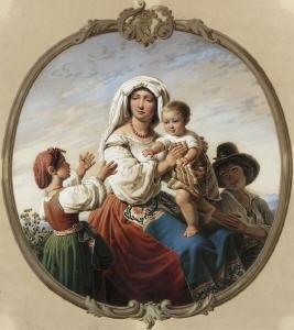 WELLER Theodor Leopold 1802-1880,"Römische Familie".,1826,Neumeister DE 2003-12-03