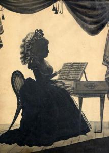 WELLINGS William 1763-1793,Silhouette of a lady at a square piano,Gorringes GB 2016-05-17