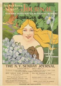 WELLS BEN,NEW YORK SUNDAY JOURNAL,1897,Swann Galleries US 2015-02-12
