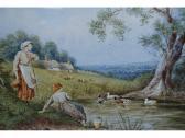 WELLS H,Rural landscape with figures,Lawrences of Bletchingley GB 2009-09-08