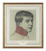 WELLS Henry T,Study of a man's head with high red collar,Adams IE 2021-12-14