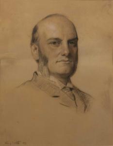 WELLS Henry Tanworth 1828-1903,Bust length portrait of a gentleman,1887,Mallams GB 2021-07-07