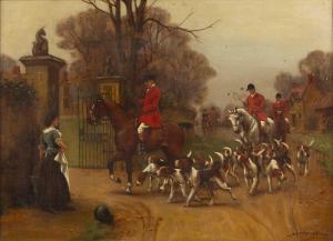WELLS John Sanderson 1872-1955,Hunting with the hounds,Mallams GB 2024-02-21