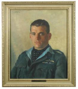 WELLS Leonard HARRY 1903,Portrait of Wing Commander  James Edgar,Cheffins GB 2017-01-05