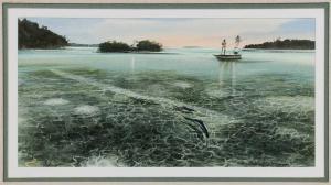 WELLS Millard 1900-2000,Fly Fishing the Shallows for Bone Fish, Florida Ke,Brunk Auctions 2011-07-16