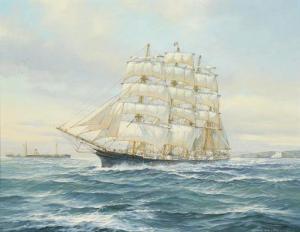 WELLS Thomas Winchester 1916-2004,Matson tall ship offshore,1882,John Moran Auctioneers 2020-11-17