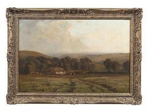 WELLS William 1842-1880,Pastoral Wooded Landscape with Farm Buildings,Adams IE 2014-10-14