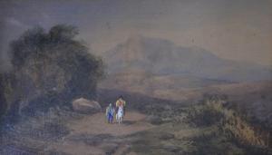 WELSH SCHOOL,Moel Siabad, North Wales, landscape with figures,Gilding's GB 2019-02-19