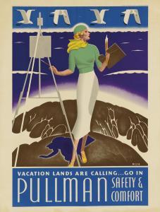 WELSH William P,VACATION LANDS ARE CALLING . . . GO IN PULLMAN SAF,1936,Swann Galleries 2020-02-13