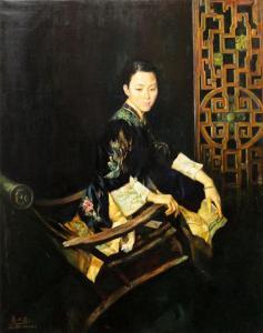 Wenan Qiao 1944,Beauty in Black Robe,2009,Clars Auction Gallery US 2010-10-10