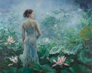 Wenan Qiao 1944,Lotus Pond at Dawn,2007,Bonhams GB 2007-11-26