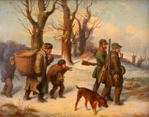 WENDLER Friedrich Moritz 1814-1872,Hunting Scene,Shapiro Auctions US 2020-11-07