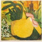 WENDMAN FRANZ,a resting Cockerel amongst a flower bed,Fieldings Auctioneers Limited GB 2012-06-16