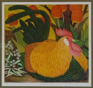 WENDMAN FRANZ,Cockerel and Tulips,Mallams GB 2011-09-10