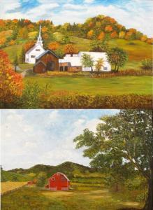 WENDT Frances 1900-1900,Barn and Church Landscapes,Litchfield US 2010-07-14