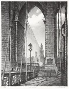 WENGENROTH Stow 1906-1978,High Arches Brooklyn Bridge,1960,Swann Galleries US 2024-03-14