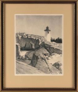 WENGENROTH Stow 1906-1978,Maine Lighthouse, Prospect Harbor,Eldred's US 2024-04-04