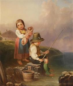 WENGLER Johann Baptist 1815-1899,Der kleine Fischer,1872,Palais Dorotheum AT 2018-11-13