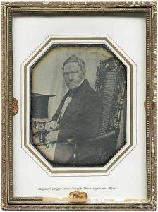 WENINGER Joseph 1840-1847,Portrait of a man with top hat on table.,Galerie Bassenge DE 2015-06-03