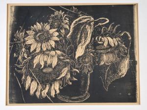 WENK Willi 1890-1956,Sonnenblumen in einer Vase,Allgauer DE 2017-04-06