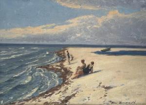 WENNERWALD Finn 1896-1969,Beach with persons on a sunny day,Bruun Rasmussen DK 2022-04-07