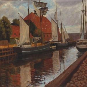 WENNERWALD Finn 1896-1969,Harbour scene,1919,Bruun Rasmussen DK 2014-04-28