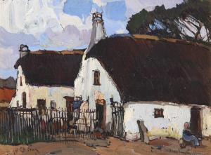 WENNING Pieter Willem F 1873-1921,Seated Figure Outside a Cape Dutch Cottage,Strauss Co. 2024-03-19