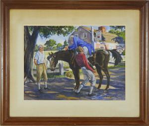 WENTWORTH JOHN 1911-1993,Horse riding in front of the Red Coach,1962,Eldred's US 2011-08-03