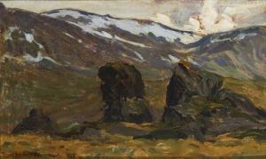 WENTZEL Niels Gustav 1859-1927,Mountain landscape,1919,John Moran Auctioneers US 2020-09-23