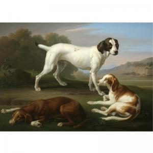 WENZEL Peter 1742-1829,A POINTER AND TWO SETTERS IN AN EXTENSIVE LANDSCAPE,Sotheby's GB 2007-07-05