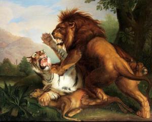 WENZEL Peter 1742-1829,A tiger and a lion fight over a fawn,Bonhams GB 2019-10-23