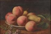 WENZLER Sarah Wilhelmina,Peaches and Pears on a Wooden Ledge,1867,Christie's GB 2002-12-03