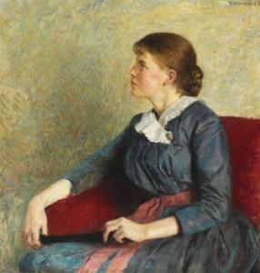 WERENSKIOLD Erik,Portrait of Arnak Frederikke Wilhelmine Tscherning,1889,Bruun Rasmussen 2019-05-28