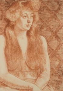 WERENSKIOLD Erik 1855-1938,Study of a nude woman, seated half-length, with he,Rosebery's 2024-02-27