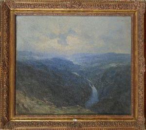 werlemann Carl 1874-1939,Vue panoramique d\’un paysage montagneux traversé ,VanDerKindere 2020-10-07
