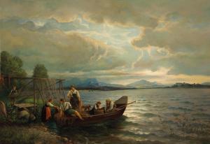 WERNER C,Fishermen on Lake Chiemsee,Palais Dorotheum AT 2015-09-17