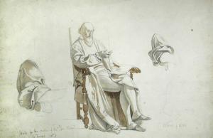 WERNER Carl Friedrich H. 1808-1894,A Gentleman seated reading,1848,Cheffins GB 2018-06-13
