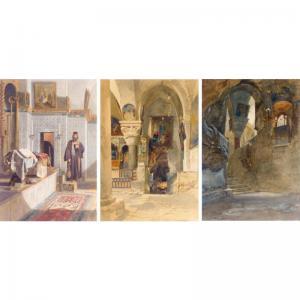 WERNER Carl Friedrich H. 1808-1894,THREE MIDDLE EASTERN CHURCH INTERIORS,1949,Sotheby's 2005-11-16