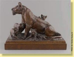 WERNER Ehlert 1905-1968,Lionne et ses petits,1930,Horta BE 2009-11-09