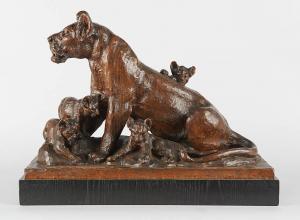 WERNER Ehlert 1905-1968,Lionne et ses quatre lionceaux,1930,Horta BE 2015-04-20