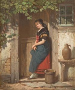 WERNER Hermann 1816-1905,Girl under vine tendrils,1860,Hargesheimer Kunstauktionen DE 2021-03-13