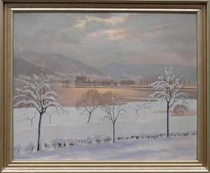 WERNER Mollweide 1889-1978,Winterliche Landschaft am Bodensee,Geble DE 2019-10-12